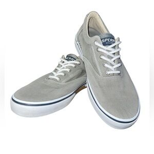 Sperry Men's Light Gray Halyard CVO Canvas‎ Sneakers Boat Shoes size 12